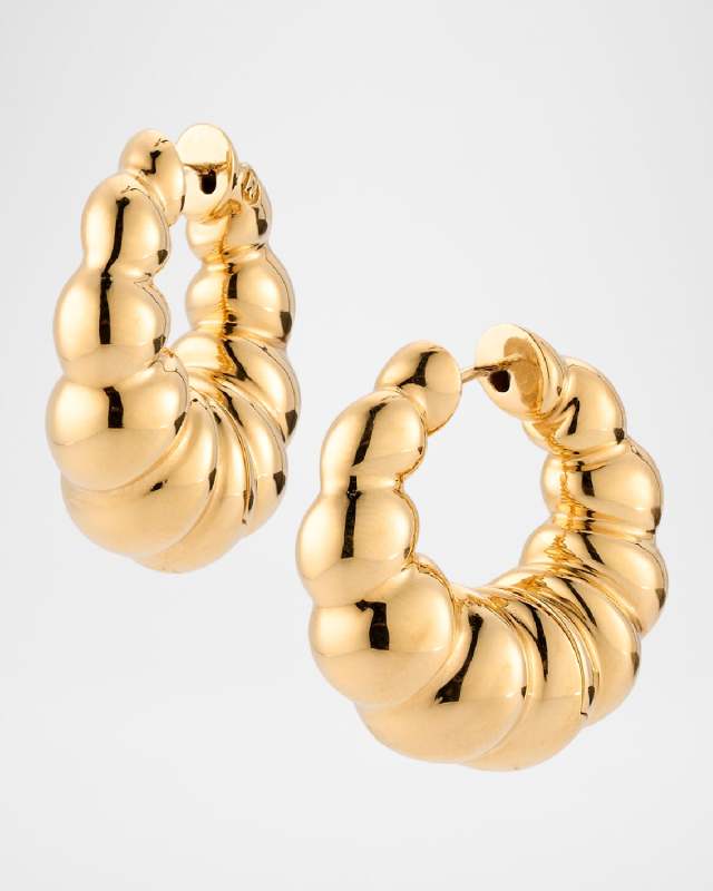 18k Yellow Gold Ultimate Gold Puffy Hoop Earrings